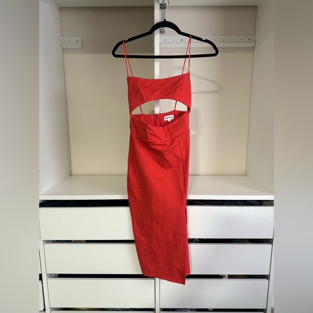 Superdown Red Backless Cut-Out Dress
